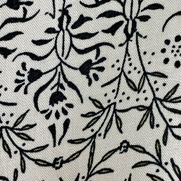 Max Studio Ruffle-Back Button-Down Blouse Black Floral on Cream Size XL - Picture 8 of 16